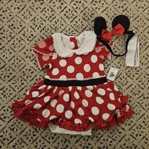 Disney Baby Minnie Mouse Dress Costume with Ears Headband